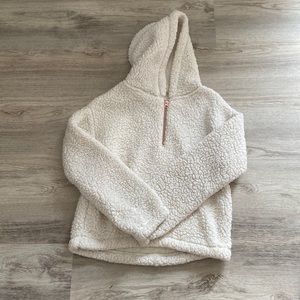 Fluffy white sweater